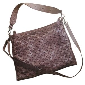 Civico 93 Italy for Free People Weaved Leather Messenger Shoulder Crossbody Bag